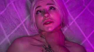 A hot blond girl got her pussy stuffed with a huge dick in POV
