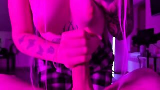 A hot blond girl got her pussy stuffed with a huge dick in POV