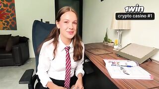 A schoolgirl is getting fucked for not doing her homework