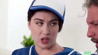 An old man fucked a young beauty in her clothes