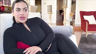 The stepmom has her mouth filled with cum in this taboo scene