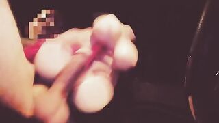 A girl with a silicone pussy gets fucked in the car