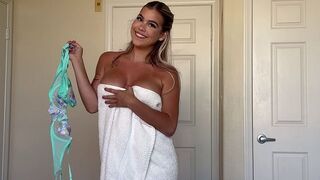 She gets rid of her clothes as easily as you would get rid of a candy wrapper