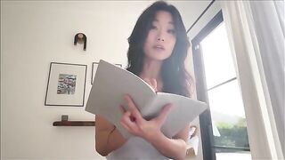 Asian step sister shares bed with nerdy guy for therapy