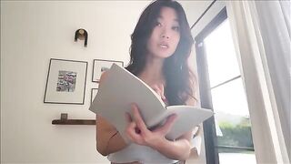 Asian step sister shares bed with nerdy guy for therapy