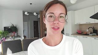 A girl has a discharge that she talks about in an intimate way
