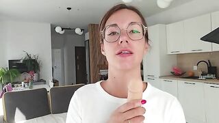 A girl has a discharge that she talks about in an intimate way