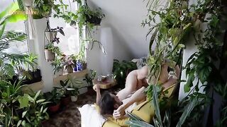 A couple has passionate sex right at home on their couch, trying to stay still when the pace picks up