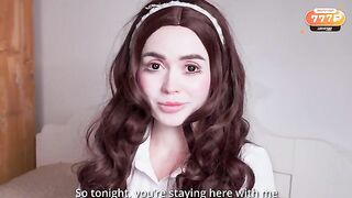 The girl in the roleplay has a rough sex with her lover