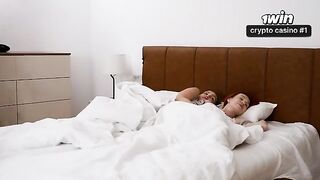 The hot Russian girl is sharing a bed with her stepmom and stepbrother