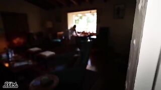 Our grandparents are at the cottage, we’re in the bedroom, having a blast