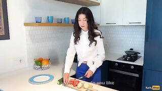 I grabbed her by the neck and fucked her hard in the kitchen