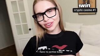 A California girl got fucked by her classmate on glasses