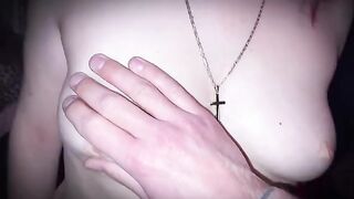 It will get hard if it is of the right size. A daring downblouse scene unfolds