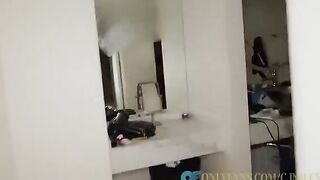 Two petite Asian girls shared the same big fat cock