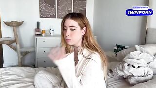 A hot blonde with freckles almost gets caught for cheating. Exclusive HD video