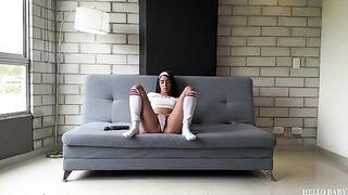 A cute girl fucks like a real stallion in ass