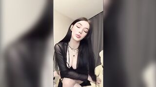 The girl is extremely excited about the new femdom toy and orders to fuck her