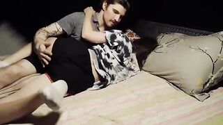 The best position for a gentle orgasm, face-down on a sheet