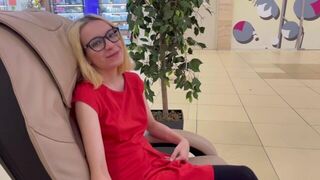 The beautiful Russian woman has sex for money in the toilet