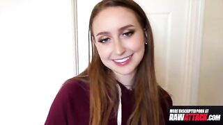 Skinny teen Laney Grey gets her pussy railed by a huge cock