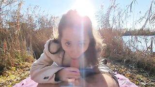 Petite beauty Mini Julia got fucked by a stranger near the lake