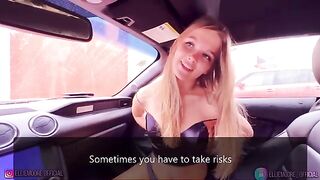 A beautiful girl fell in love and fucked in the car