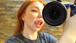 An appetizing Russian girl made a mess while sucking a big dick