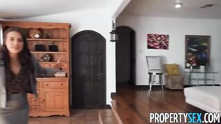 A hot real estate agent convinces her picky client to buy a house
