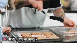 Petite Khloe Bakes Cookies in a Reveal Apron, Exciting Small Hands Uncontrollably