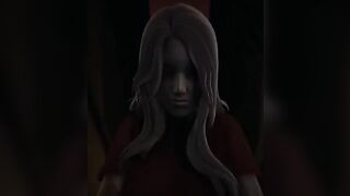 The girl with glasses Alma has a cowgirl pose in POV, frightening and exciting