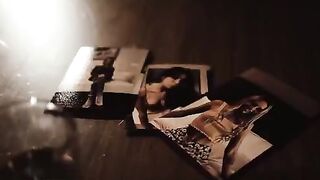 Hot brunette and blonde in a dark, passionate threesome scene