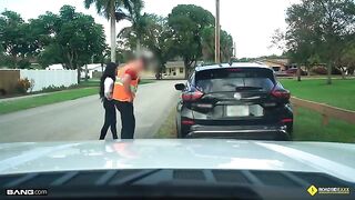 A cute chick got her car repaired by a mechanic and had sex with him