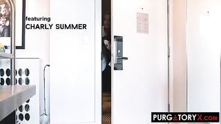 April Olsen and Charly Summer serve a lucky guy in PurgatoryX Room Service
