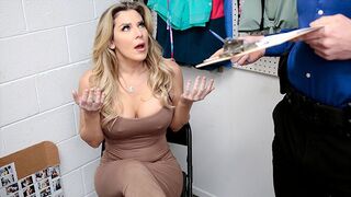 The thief Milf Kayla Paige was caught and had to undress